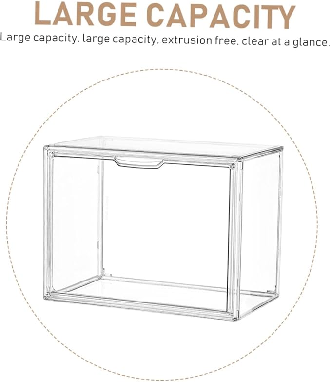 BESPORTBLE Transparent Stackable Book Storage Box with Openable Cover Acrylic Organizer for Home and Bedroom Space-saving Container for Books and Sundries Practical Desktop Holder