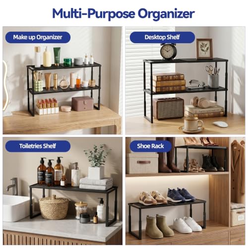 2 Packs Expandable Cabinet Shelf Organizer, Stackable - Image 7