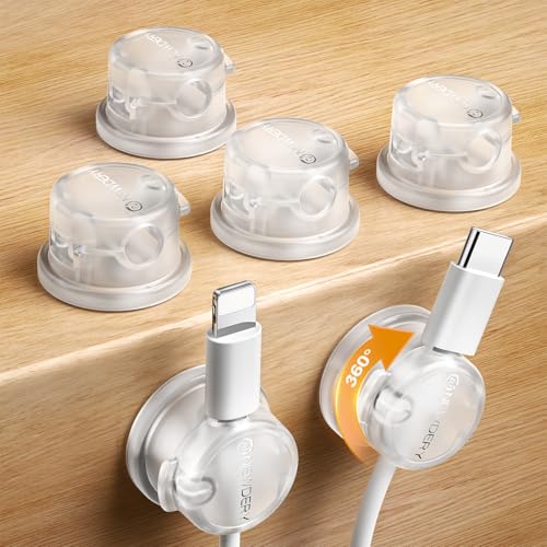 NEWDERY 6pc Magnetic Cable Clips Cord Organizer Cord Holder - Image 2