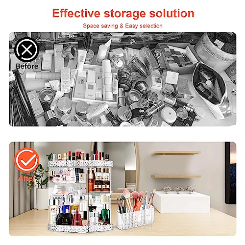 360 Rotating Makeup Organizer for Vanity + Makeup Brush - Image 5