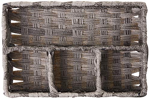 Whitmor 4-Compartment Woven Storage Basket with Dividers, Divided - Image 4