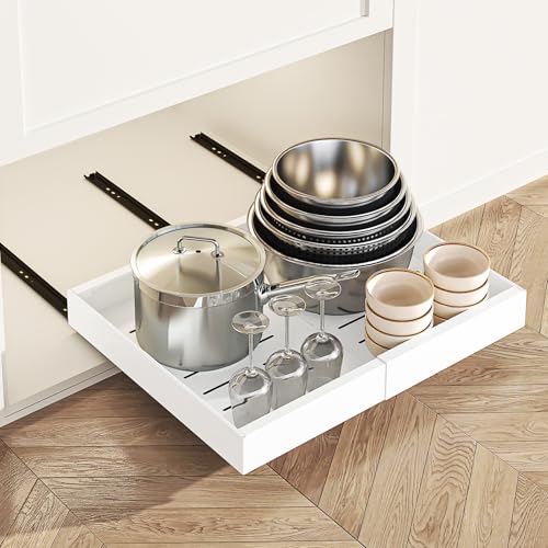 1 Pack Expandable Pull Out Cabinet Organizer,16.54" Deep,White - Image 2