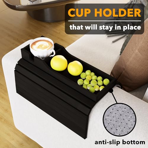 SpaceAid Bamboo Couch Cup Holder, Anti Falling | Home Organization - Image 4