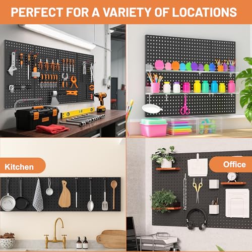 Metal Peg Board Panels with Hooks, Garage Pegboard Tool Organizer - Image 7
