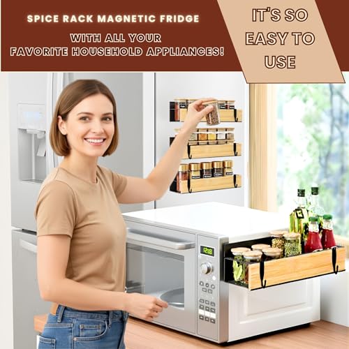 (4 Pack) Magnetic Spice Storage Rack Organizer | Kitchen Organization - Image 6