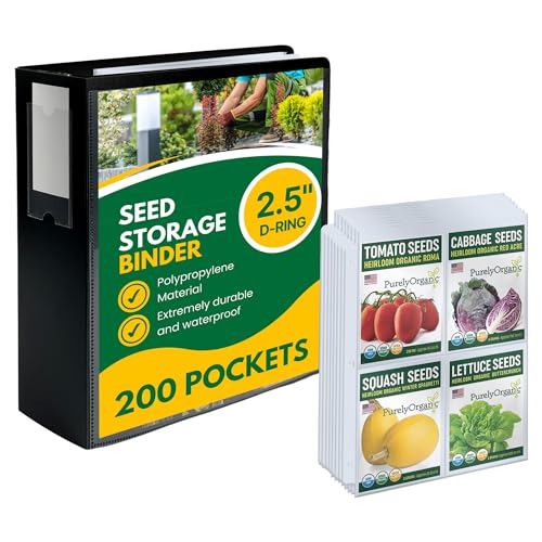 Performore Seed Storage Organizer Binder, 200 Pockets, Black - Image 2