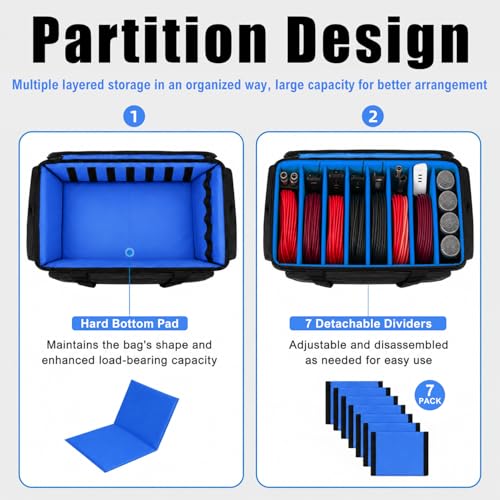 Large DJ Cable Bag Organizer with Laptop Pocket & | Home Organization - Image 4
