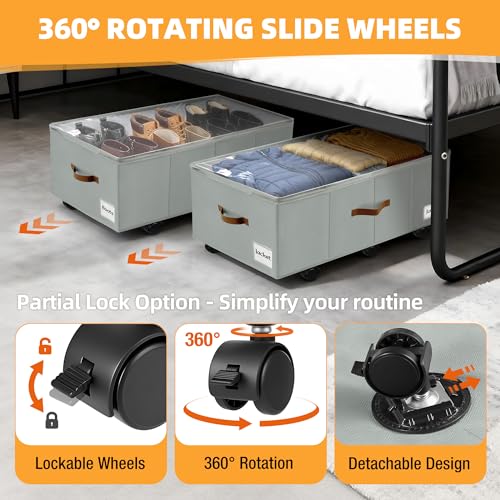 Under Bed Storage with Wheels, Dorm Room Organizer f | All Products - Image 3