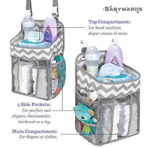 Hanging Diaper Caddy Organizer - Large Nursery Storage - Image 4