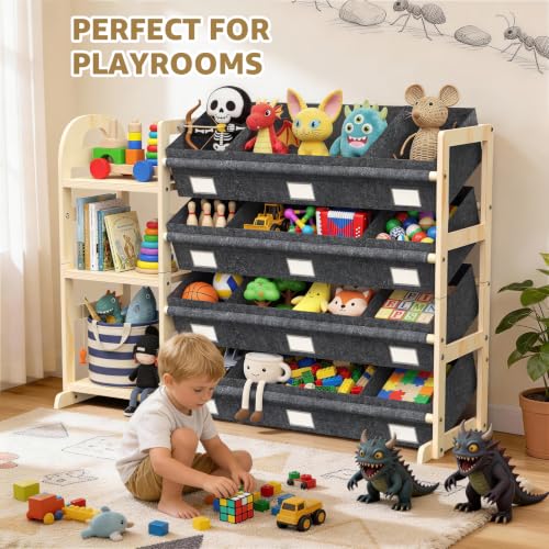 Toy Storage Organizer with 3 Shelves and 12 Bins | Home Organization - Image 8