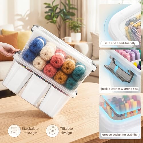 Citylife 17QT Craft Organizers and Storage bins with Lids, Marker - Image 7