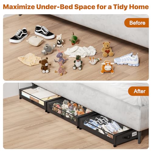 Under Bed Storage with Wheels,XXL 60L Under Bed Storage - Image 8