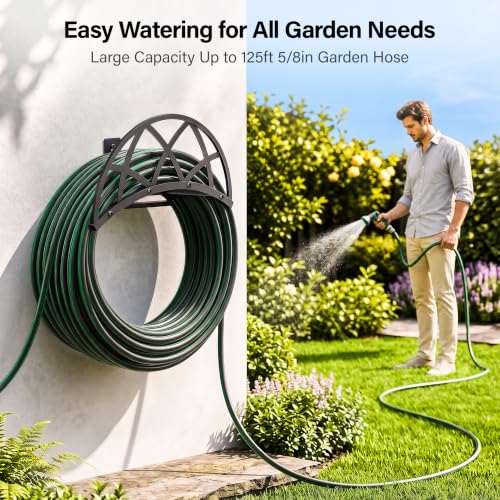 Garden Hose Holder Wall Mount Metal Water Hose Hanger - Image 7
