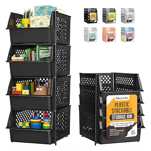 Skywin Stackable Storage Bins Open Front for Pantry Storage, 4 - Image 2