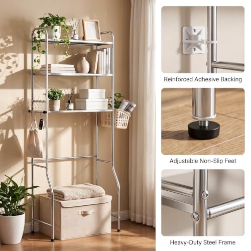 Over The Toilet Storage 3 Tier Stainless Steel Bathroom Organizer - Image 5