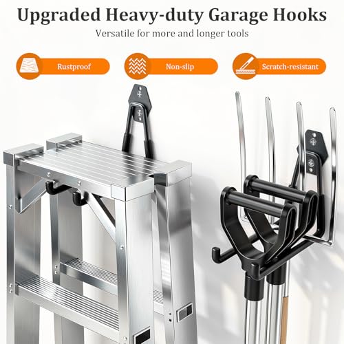 Housolution Steel Garage Hooks - 18Pack Anti-Slip Coating, Black - Image 6