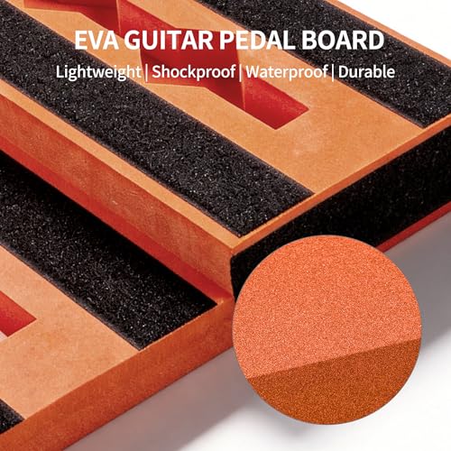 Rockhouse 2-Tier Orange EVA 17.3"x11" Guitar Pedal Board for Home - Image 3