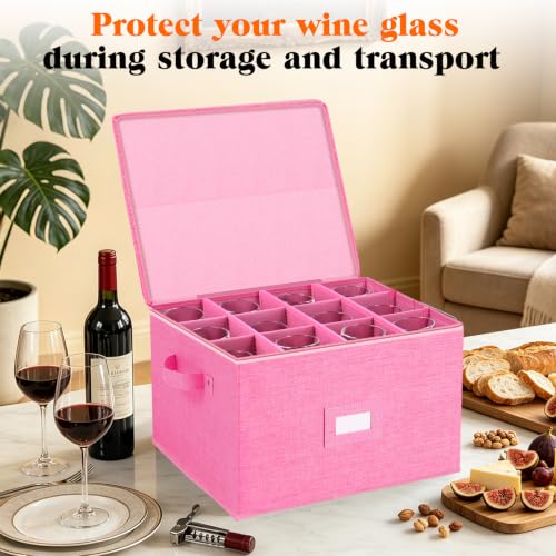 Wine Glass Storage Box, Stemware Storage Containers Cases - Image 4
