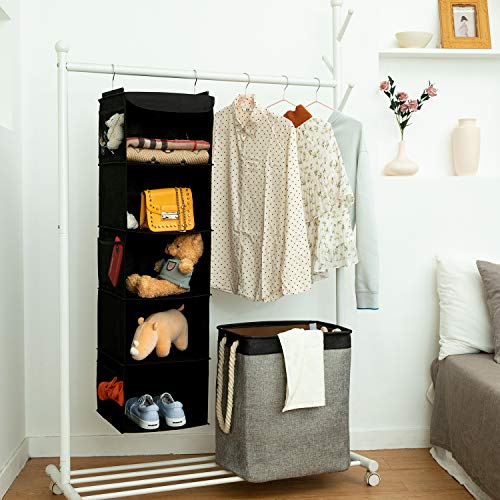 2 Pack Hanging Closet Organizer, 5 Shelves Hanging Storage - Image 3