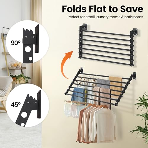 Wall Mounted Clothes Drying Rack 28 Inch – | Laundry & Clothing - Image 4