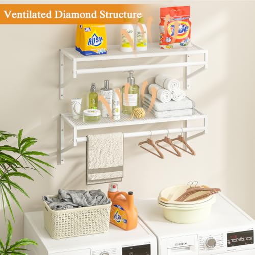 ThreeHio 2 Pack Closet Shelves Wall Mounted, 2.7 ft x - Image 7