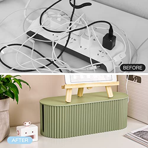 FABROK Cable Management Box, Cord Organizer Box, Small, Green - Image 5