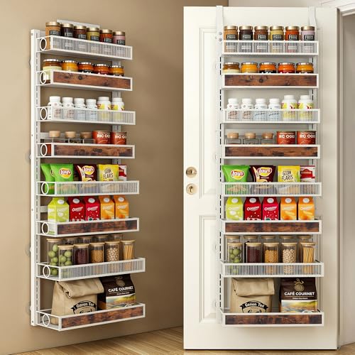 8 Tiers Pantry Door Organizer Spice Rack, 2-IN-1 Wall - Image 2