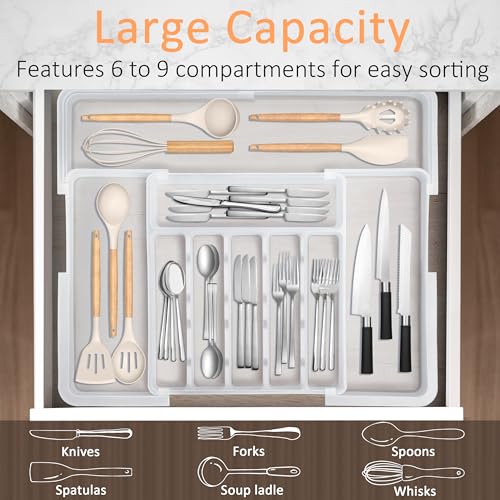 Spaclear Large Silverware Drawer Organizer Expandable Kitchen - Image 5