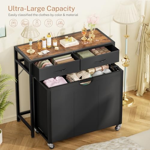 Laundry Sorter, Rolling Laundry Hamper with 3 Section - Image 5