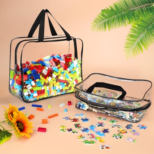 6 Packs Large Toy Storage Bags with Labels Reusable Clear - Image 3