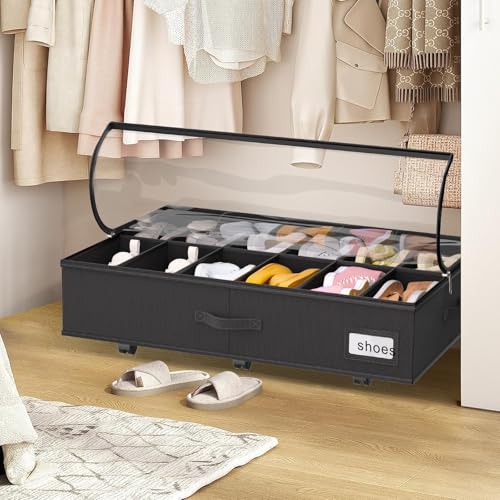 Under Bed Shoe Storage with Wheels, Fits 24 Pairs - Image 3