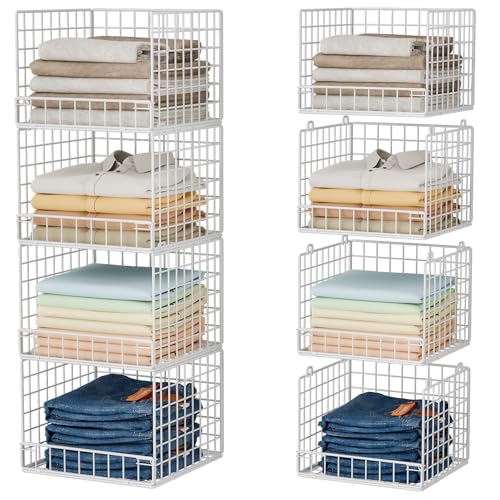 4-Tier Stackable Closet Organizers and Storage Baskets - Image 2