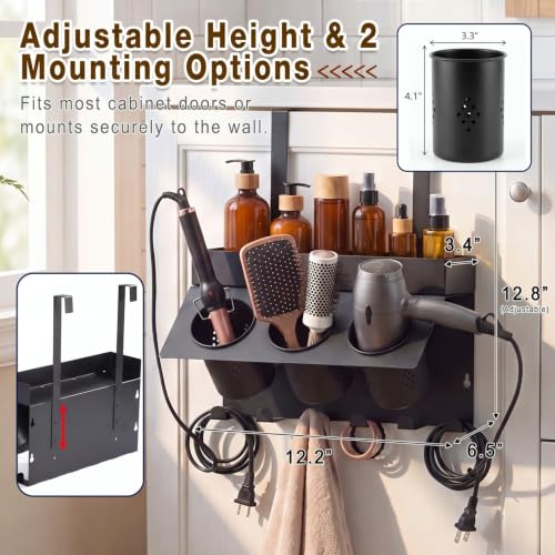 Hair Tool Organizer Wall Mount Hair Dryer Holder for Cabinet Door - Image 3