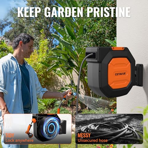 Retractable Garden Hose Reel 5/8 inch x 100 ft Wall Mounted - Image 3