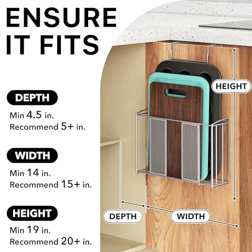 Simple Houseware Over Cabinet Door Mesh Organizer, Silver - Image 4