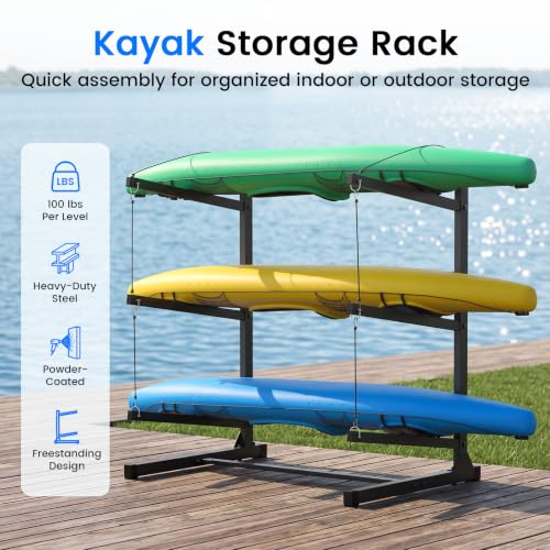 Kayak Storage Rack, 2/3/4 Level Kayak Rack for Garage - Image 3