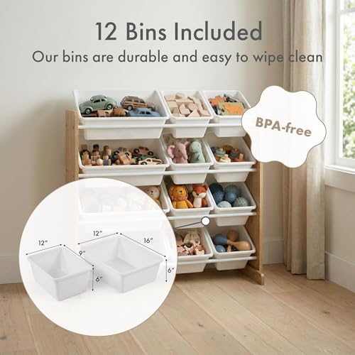 Humble Crew Kids Toy Organizer with 12 Bins, 4 Tier Storage - Image 5