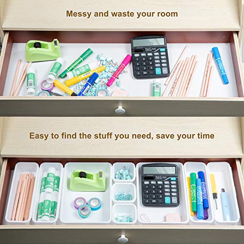 BYCY 18 Pcs White Drawer Organizers Trays Set Drawer Dividers - Image 6