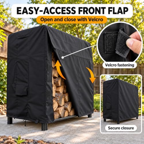 Firewood Rack Cover 4ft Waterproof, Outdoor Log Rack Cover - Image 5