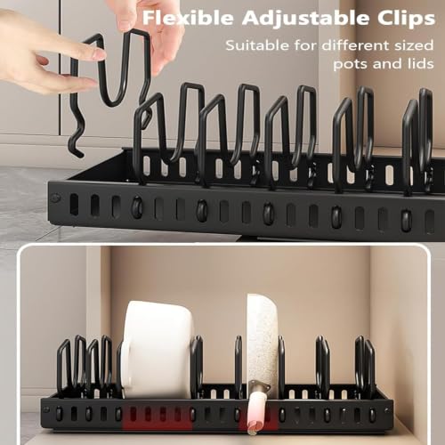 Pull Out Cabinet Organizer for Pots and Pans, 1 Pack Black - Image 5