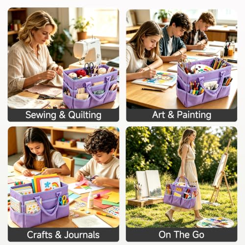 Craft Organizer Tote Bag, Art Supply Organizer Bag for Art - Image 7