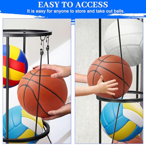 3 Layer Ball Storage Rack Vertical Wall Mount, Garage - Image 6