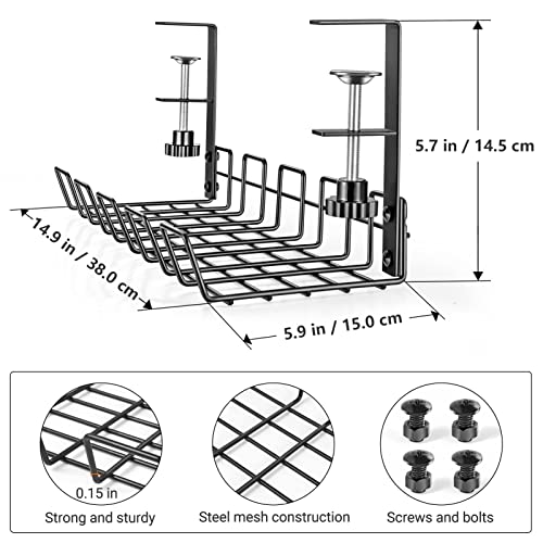 Under Desk Cable Management Tray L 14.9'' W 5.9'' - Image 3