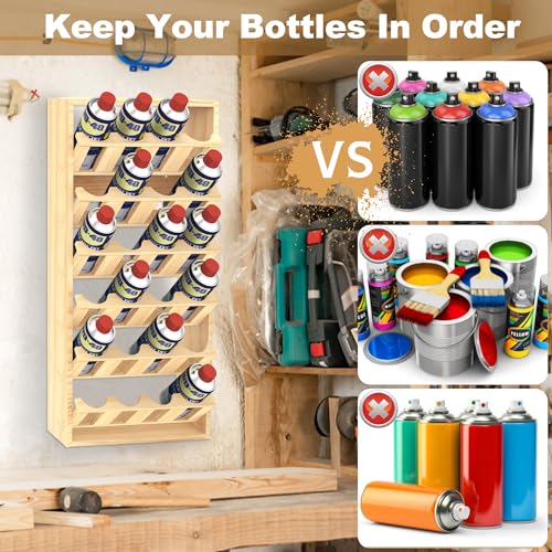 24 Can Spray Paint or Lube Can Holder Aerosol Can Rack 14.2"L x - Image 3