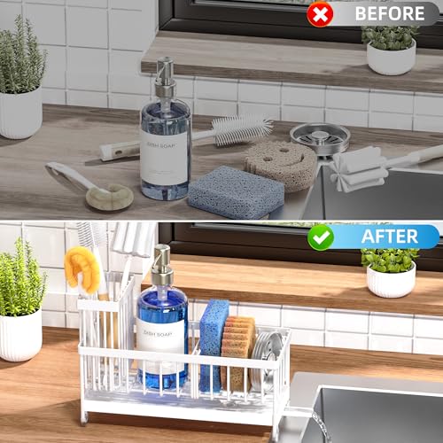 Cisily Sponge Holder for Kitchen Sink, Sink Caddy Organizer - Image 7