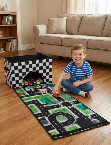 HFKPJRT Toy Car Storage Box with Play Mat, 2-in-1 | Home Organization - Image 3