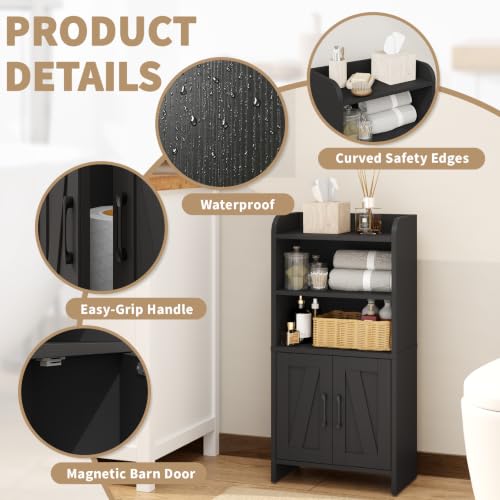 Small Bathroom Storage Cabinet, Farmhouse Freestanding - Image 7