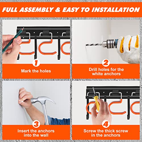 TVKB 68'' All Metal Garden Tool Organizer Adjustable Garage Tool - Image 6
