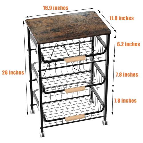 NiuYichee 4-Layer Fruit Basket Kitchen Food Organizer and Rack - Image 4
