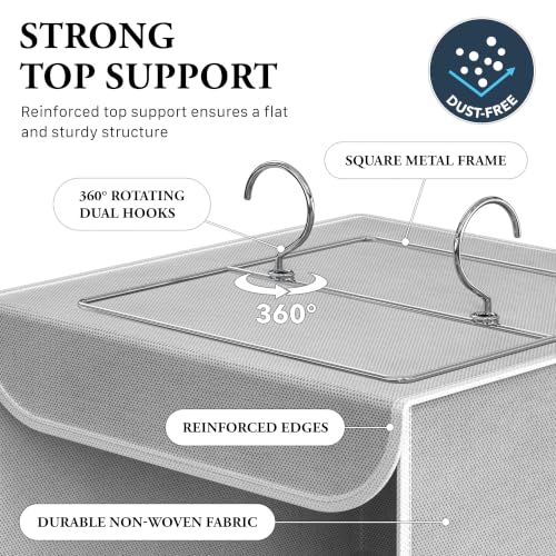 Simple Houseware 3 Shelf Hanging Closet Organizer, Gray - Image 4